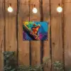 Kikker - Felgekleurd - Tak - Regenboog tuinposter los doek klein -sfeer1