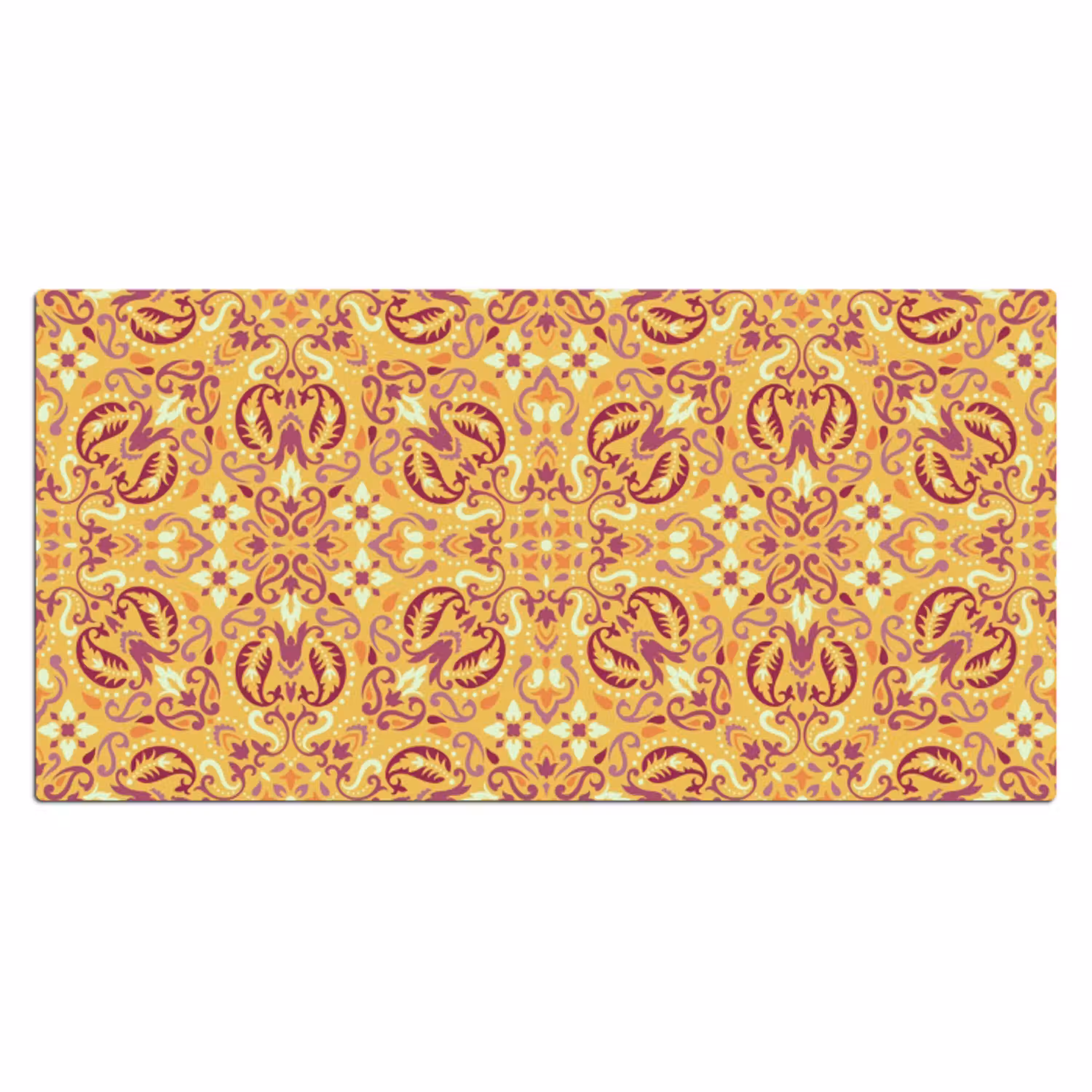 Perzisch Tapijt - Vloerkleed - Patronen - Oranje Muismat XXL klein -3d_leeg