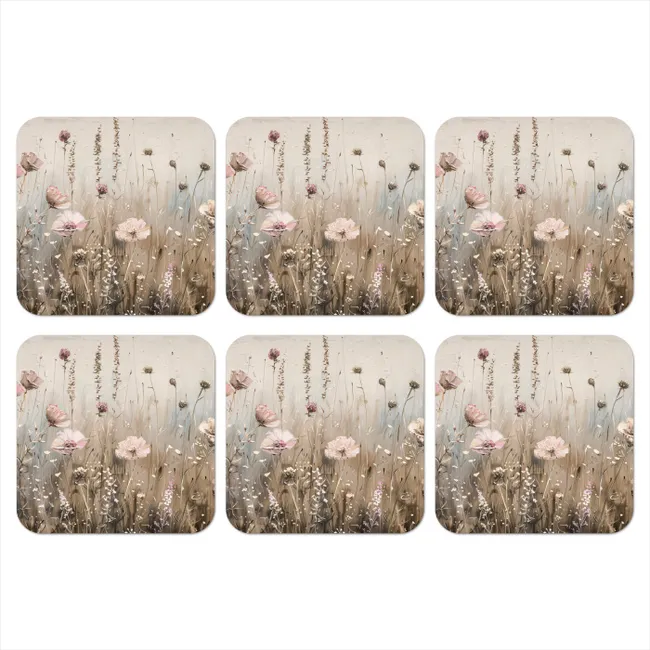 Coaster - Flowers - Pink - Modern - Beige