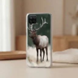 Edelhert - Gewei - Schildering - Rustiek Telefoonhoesje Samsung Galaxy A12 klein -sfeer2