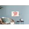 Koraal - Stipjes - Roze Muursticker klein -plant