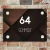 Bruine vlakken - Modern Naambord Rechthoek middel -sfeer3