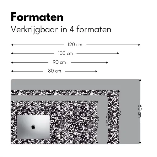 Spat - Stippen - Zwart - Wit Muismat XXL klein 681 -sfeer5