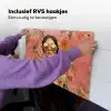 Vrouw - Bril - Roze - Bloemen Inductie beschemer met haakjes klein -ky-ophangen-nl