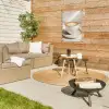 Cappuccino - Schuim - Schotel - Beige tuinposter los doek klein -sfeer4
