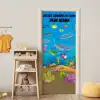 Bunte Unterwasserwelt mit Tieren und Namensfeld. deurposter klein -sfeer4