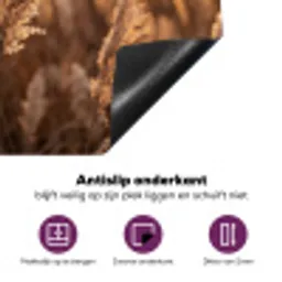 Rietpluimen - Gras - Zonsondergang - Goud - Serene Inductie beschermer vinyl 3mm middel -zzzzzzz-cc-onderkant