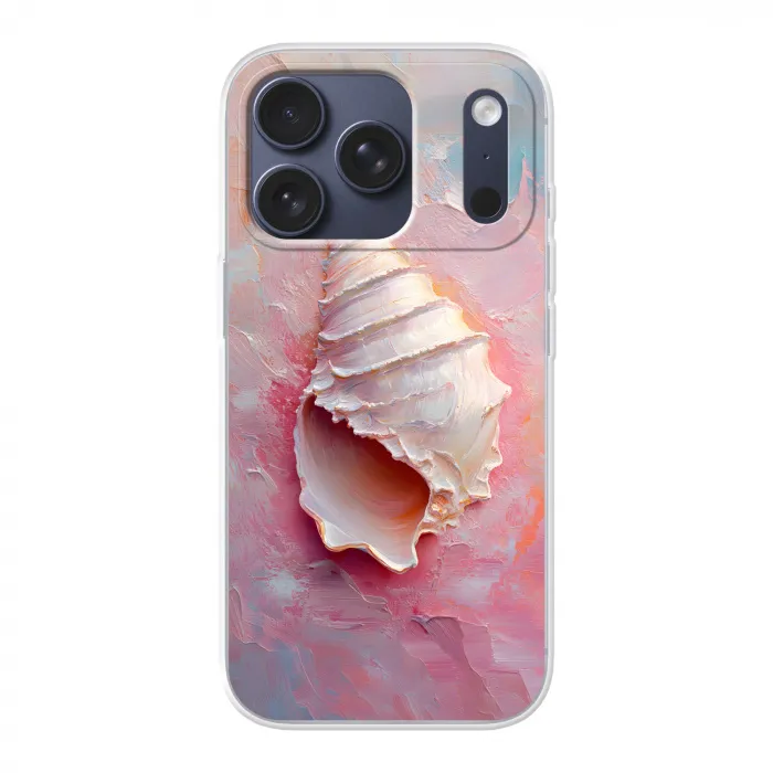 Schelp - Pastel - Pink Telefoonhoesje iPhone 17 Pro klein -3d