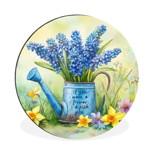 Lavendelbloemen - Quote - Gieter Wandcirkel aluminium klein -3d