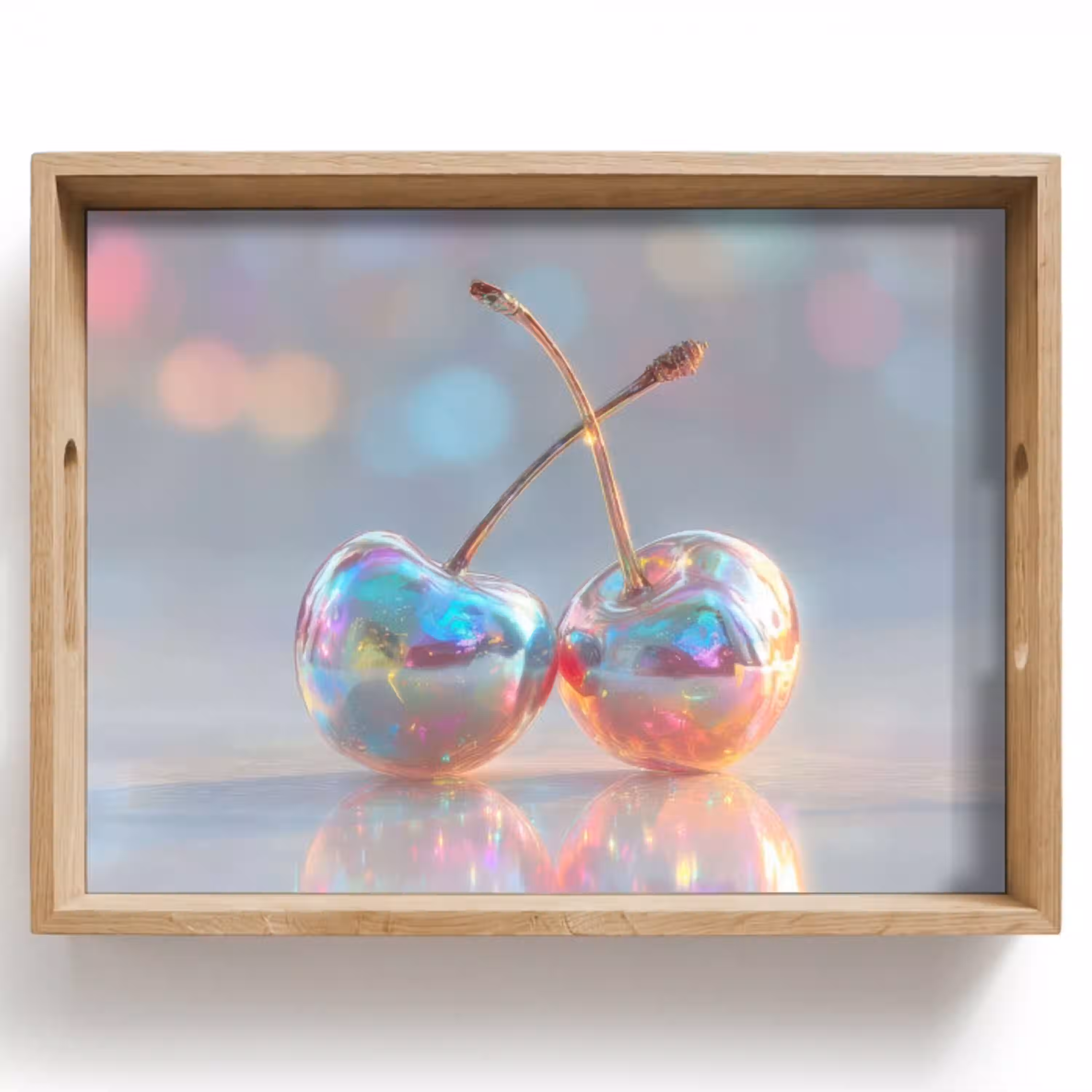 Kersen - Glanzend - Regenboogkleur Dienblad Rechthoek middel -z3d_shopping