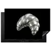 Croissant - Metaal - Zilver Inductie beschermer vinyl 3mm klein -3d