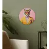 Tijger - Bril - Geel - Jasje Wandcirkel plexiglas klein -sfeer3