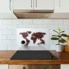 Wereldkaart - Koffiebonen - Suikerklontjes keuken achterwand spatscherm klein -sfeer2