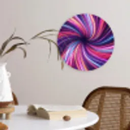 Abstract - Swirl - Futuristic - Neon Wandcirkel kunststof plaat 5mm dik klein -sfeer4