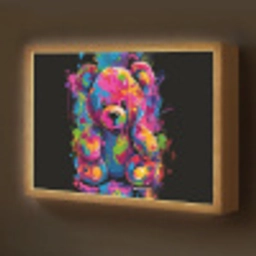 Beer - Verf - Kleurrijk - Knuffeldier Light Box met batterij (Wandlamp kind) middel -z3d_website