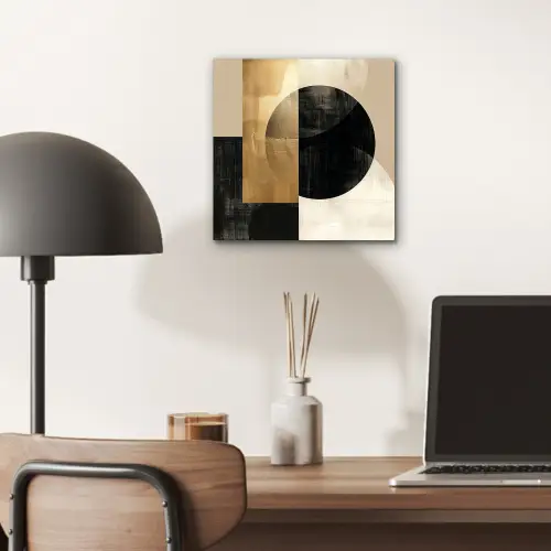 Abstract - Goud - Zwart - Kunst aluminium wit klein -sfeer5