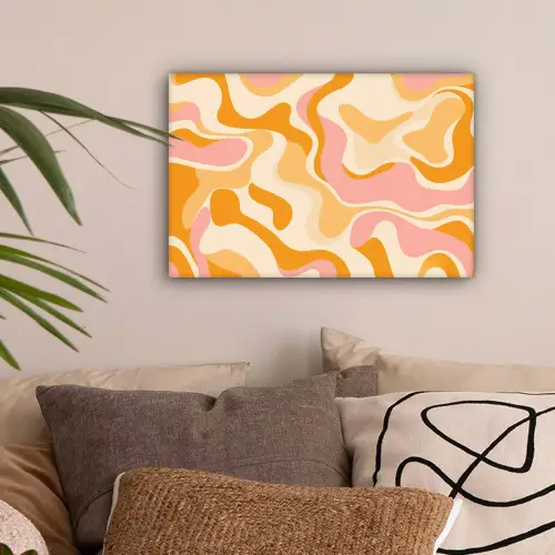 Abstract - Golvend - Oranje canvas 2cm klein -sfeer1