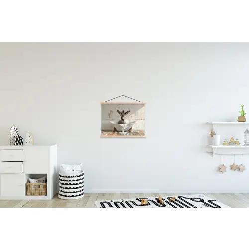 Ezel - Dieren - Badkuip - Schuim textielposter latten blank klein -kinderkamer