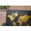 Wereldkaart - Goud - Steen muismat rubber klein -closeup