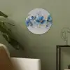 Bloemen - Blauw - Abstract Akoestische PET Vilt - Rond klein -sfeer2