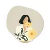 Vrouw - Bloem - Geel - Minimalistisch Wandcirkel Organisch Forex 3mm klein -3d