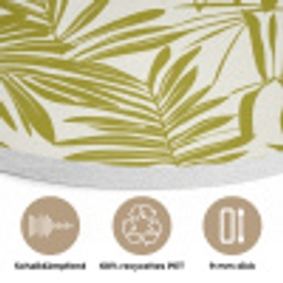 Palmblad - Patroon - Groen Akoestische PET Vilt - Rond klein 838 -closeup_DE