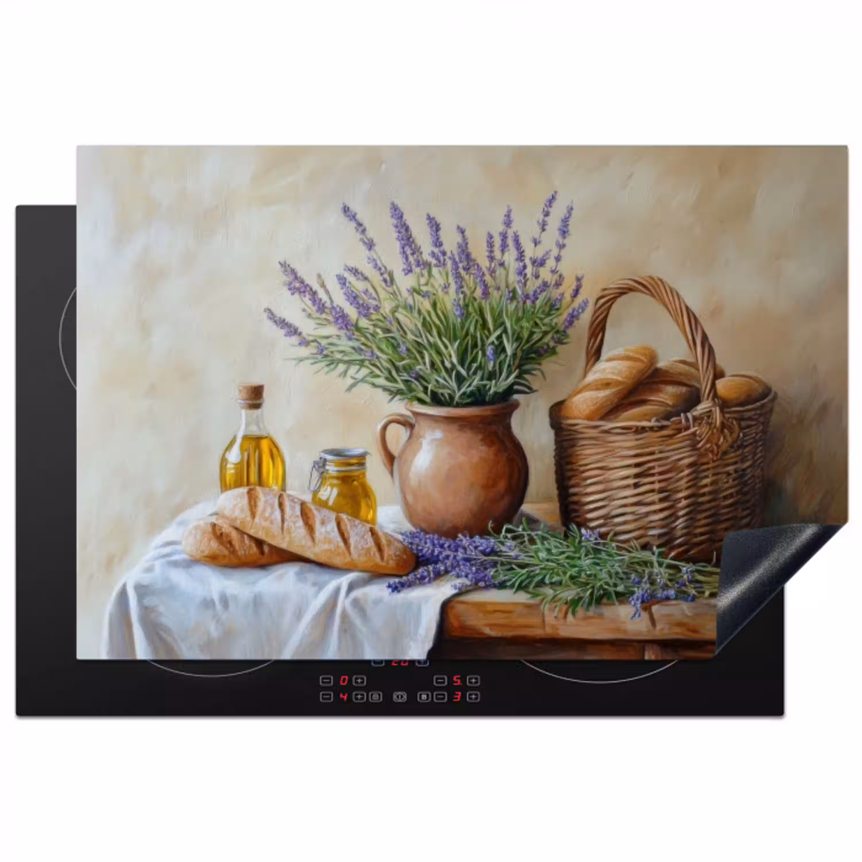 Lavendel - Brood - Stilleven Inductie beschermer vinyl 3mm klein -3d