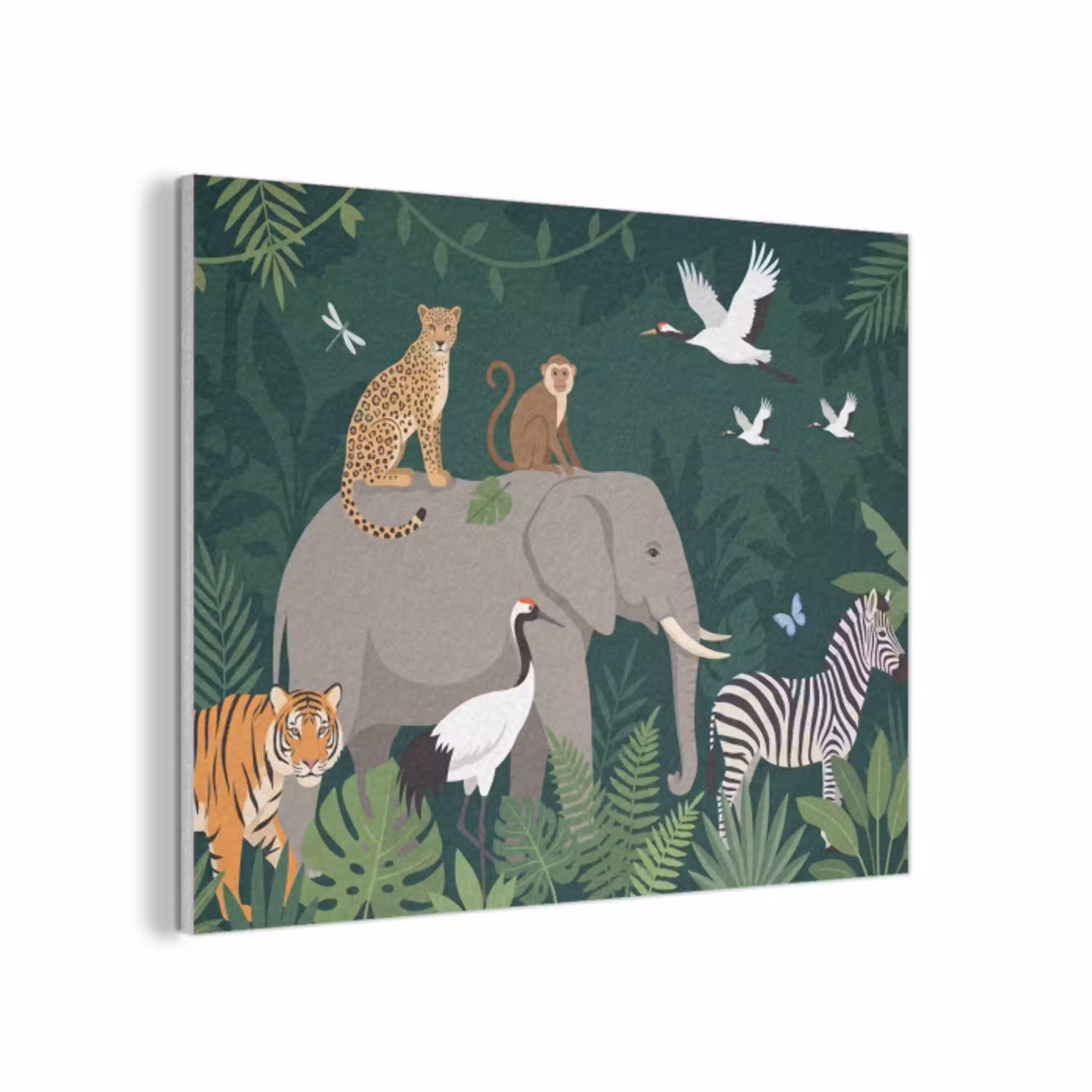Tropisch - Jungle -  Groen PET vilt klein -3d