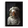 Tijger - Kokskleding - Bruin fotolijst zwart zonder passe partout klein -3d