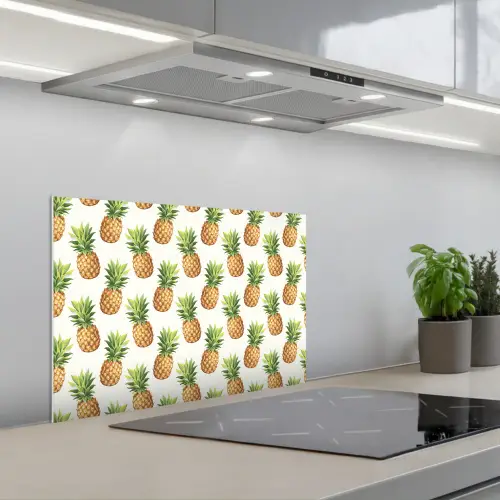 Vintage - Ananas - Blad keuken achterwand spatscherm klein 900 -3d_schuin