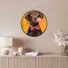 Hond - Oranje - Roos - Valentijn Fotolijst rond zonder passe partout klein -sfeer3