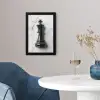 Schaakstuk - Koning - Zwart - Marmer fotolijst zwart zonder passe partout klein -sfeer4