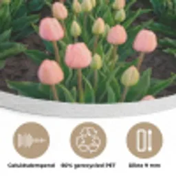 Tulpen - Landschap - Roze Akoestische PET Vilt - Rond klein -closeup_NL