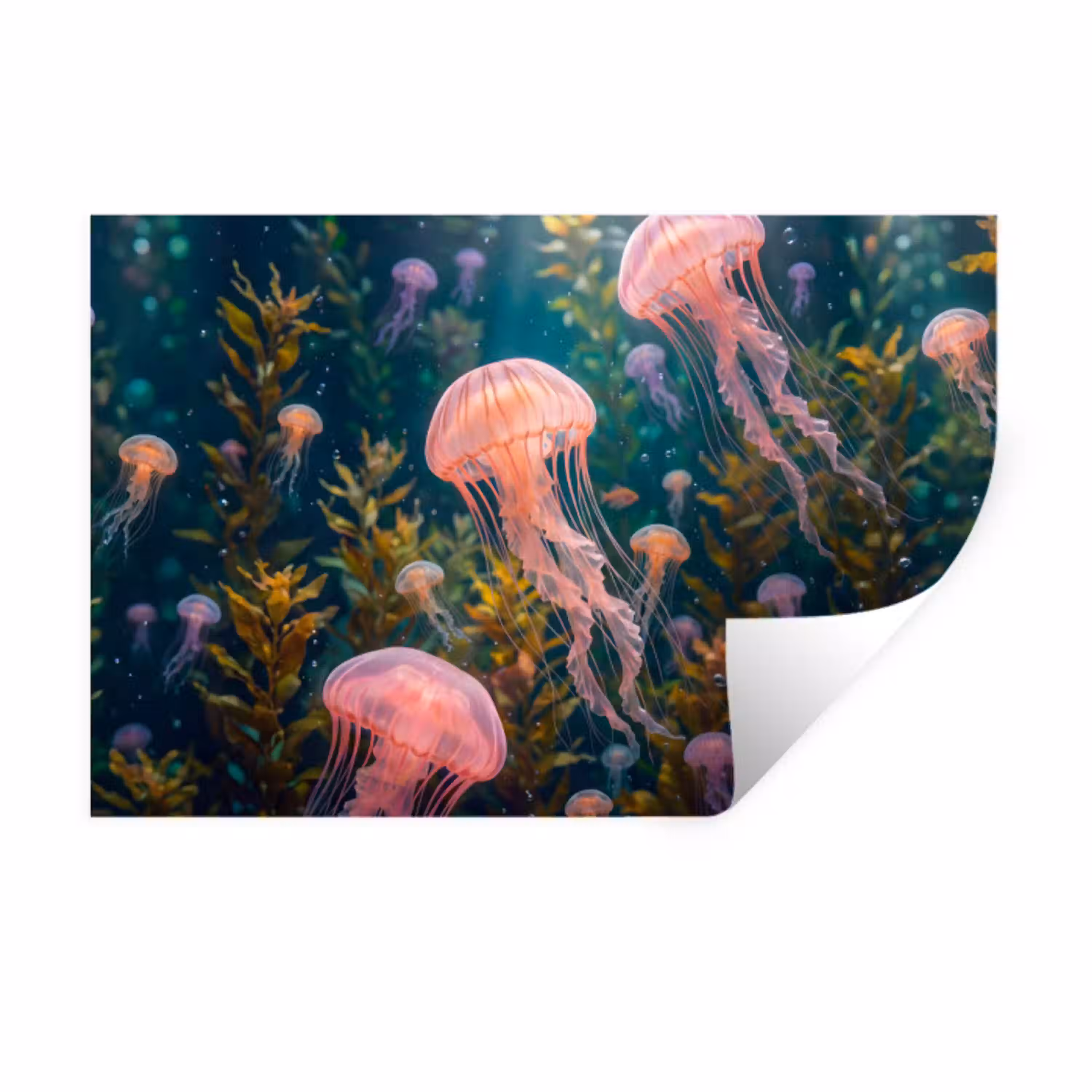 Kwal - Roze - Onderwater - Zeeleven - Dieren Muursticker klein -3d