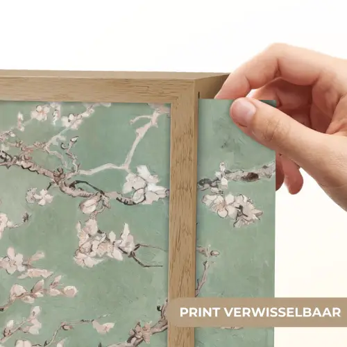 Amandelbloesem - Kunst - Van Gogh - Groen Light Box met batterij (Wandlamp) middel -USP_websiteprintNL