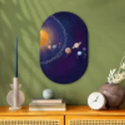 Planetenstelsel - Ruimte - Illustratie Wandcirkel Ovaal Forex klein -sfeer2