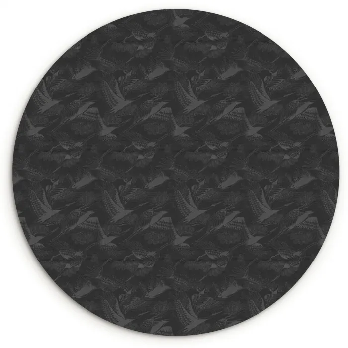Grijs - Vogels - Patroon Wandcirkel plexiglas klein 852 -3d