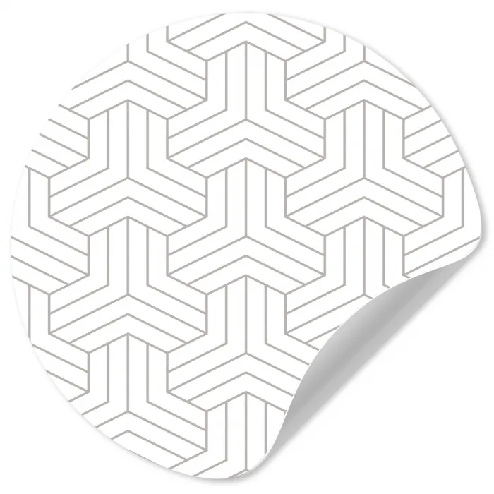 Patronen - Abstract - Zwart - Wit - Geometrie Wandcirkel behangsticker klein 186 -3d