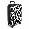 Zwarte koeienvlekken over een witte achtergrond NBS - Handbagage koffer - Volwassenen Unisex middel -productfoto_3d