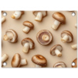 Kastanje Champignons - Beige tuinposter los doek klein -3d