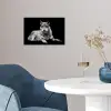 Wilde dieren - Wolf - Zwart - Wit poster papier klein -sfeer3