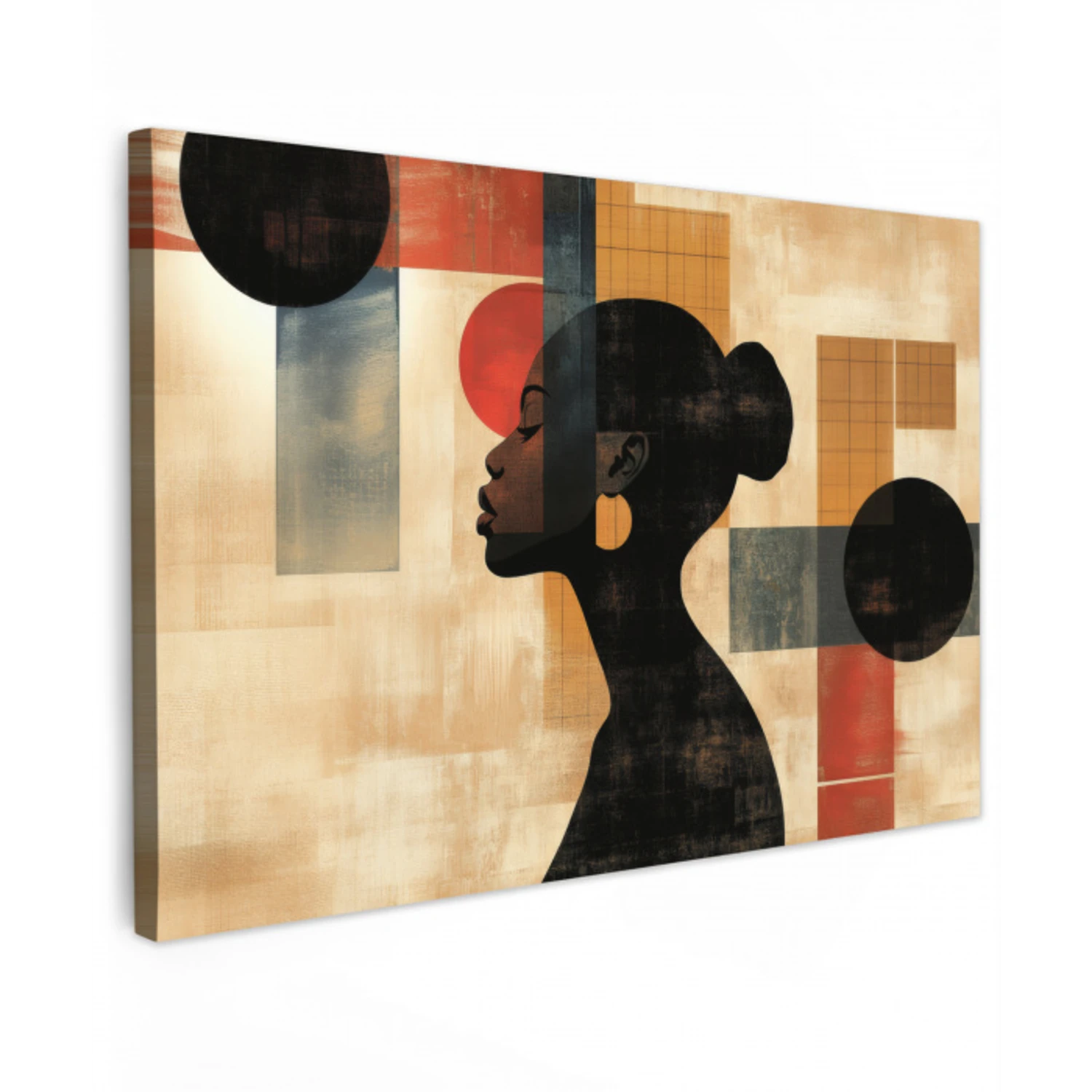 Zijaanzicht - Vrouw - Vormen canvas 2cm klein -z3d