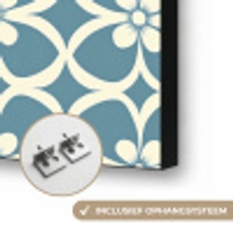 Patroon - Symmetrisch - Blauw Textielframe zwart klein 947 -USP_ophangsysteemNL