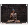 Rustgevende Boeddha in meditatie tuinposter los doek klein -3d