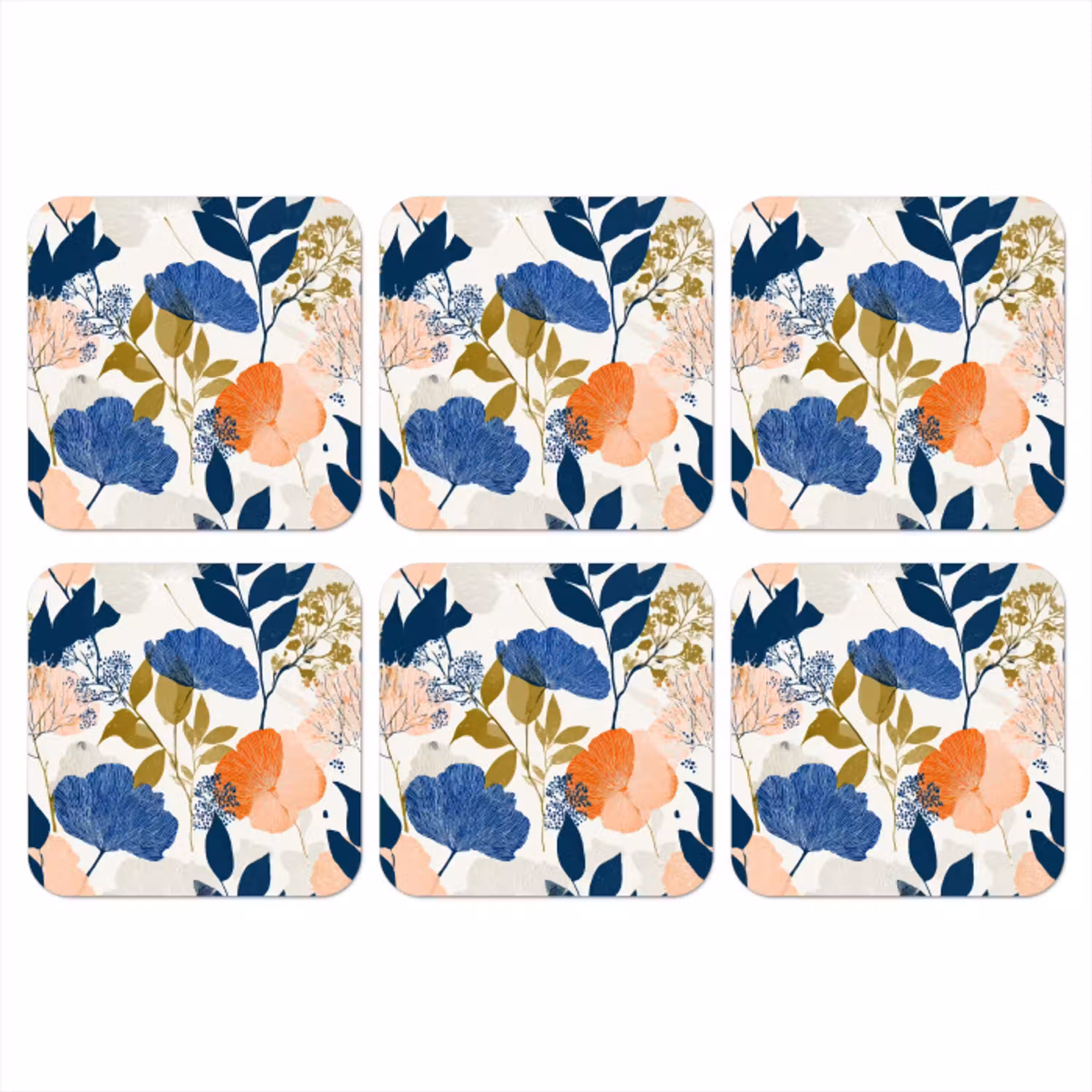 Bloemen - Botanisch - Kleurrijk onderzetter kurk middel 366 -3d