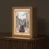 Doorkijk - Hert - Dieren - Winterlandschap - Sneeuw Light Box met kabel (Tafellamp) klein -z3d_website
