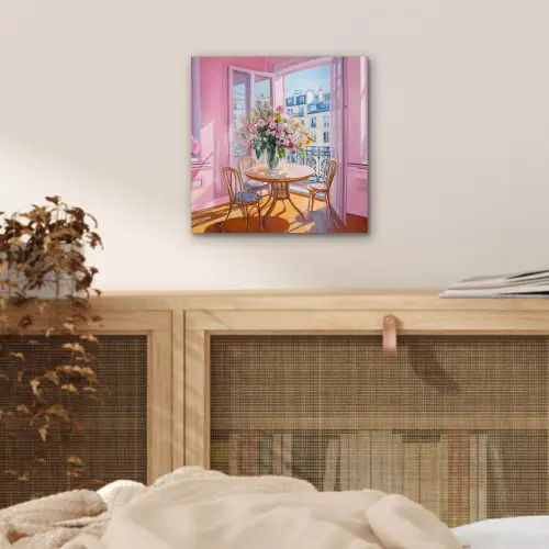 Pink - City - Bloemen aluminium wit klein -sfeer3