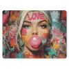 Vrouw - Kauwgom - Graffiti - Love muismat rubber klein -3d