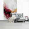 Rood - Abstract - Goud - Modern fotobehang vinyl groot -slaapkamer