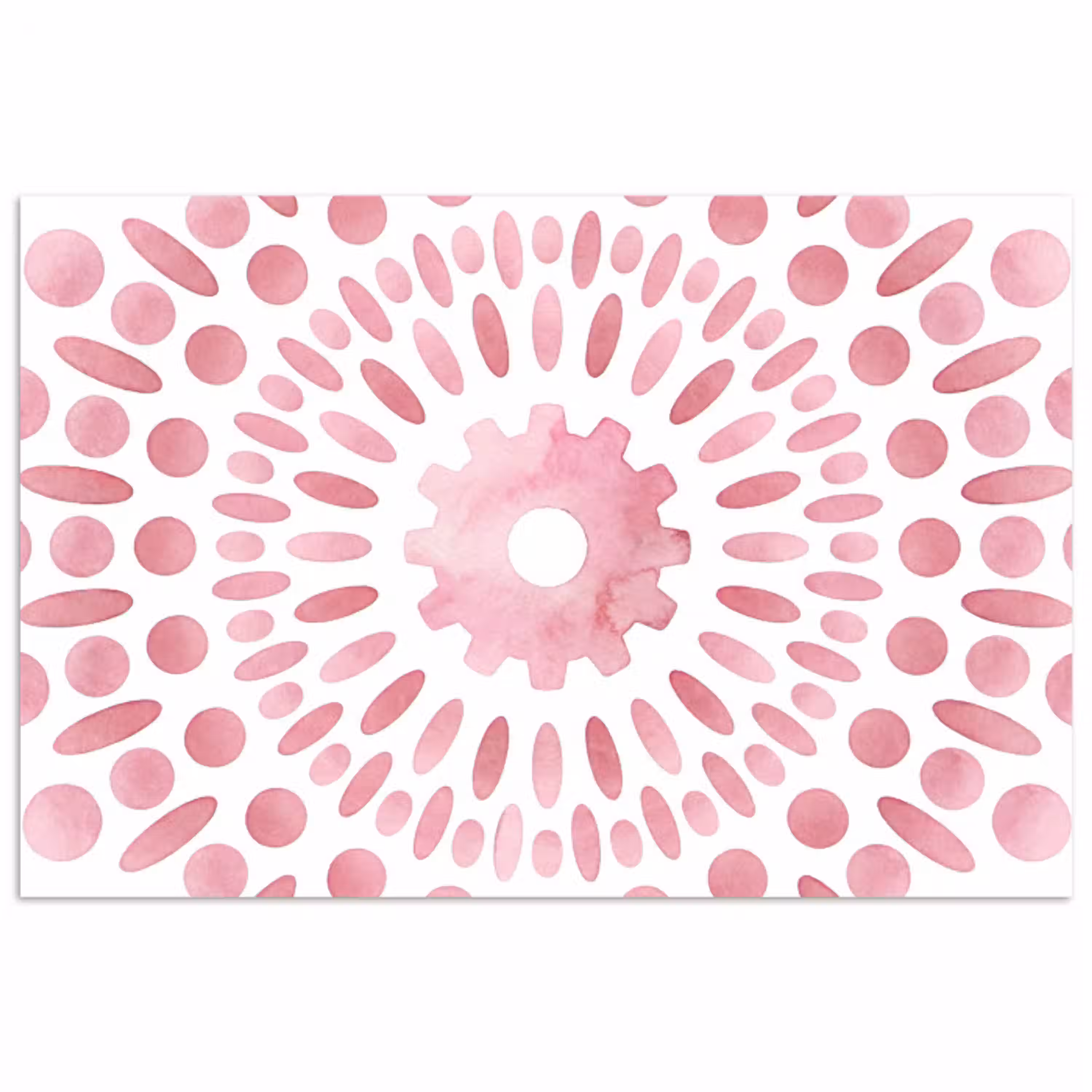 Abstract - Vormen - Patroon - Aquarel - Roze poster papier klein -3d